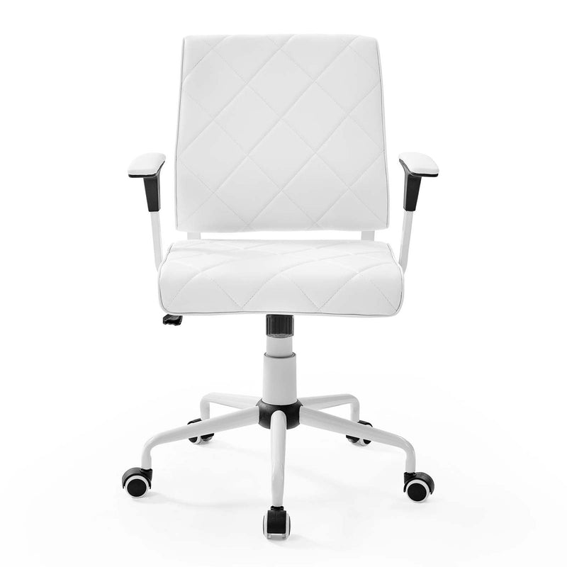 Modway Lattice Vinyl Office Chair, 18 to 21 Inches High, White (For Parts)