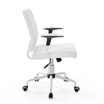 Modway Lattice Vinyl Office Chair, Adjustable from 18 to 21 Inches High, White