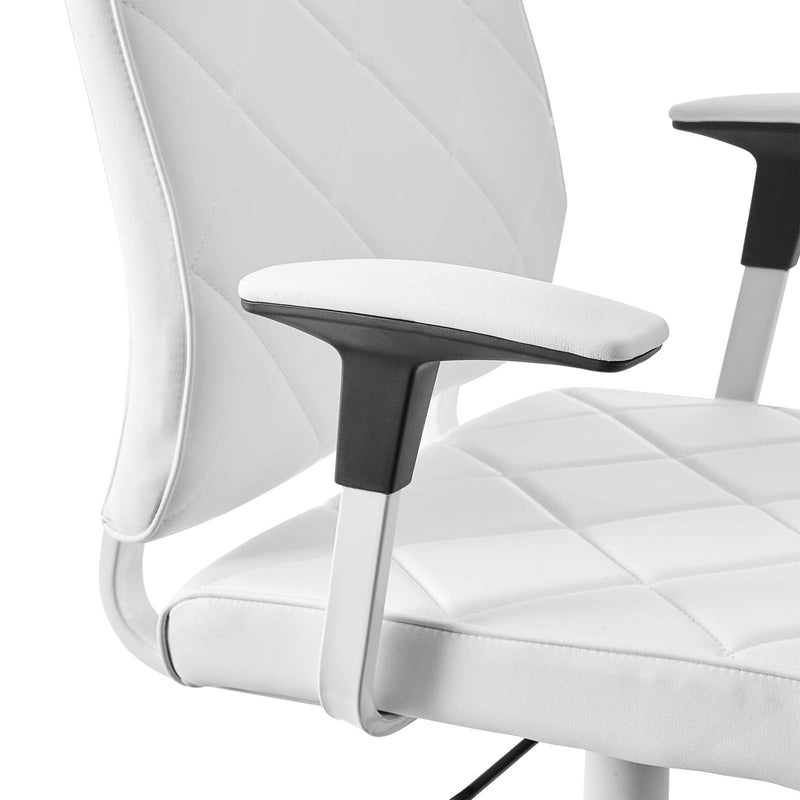 Modway Lattice Vinyl Office Chair, 18 to 21 Inches High, White (For Parts)