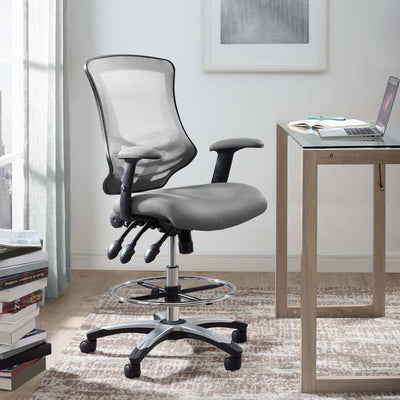 Modway Calibrate Mesh Office Chair, Adjustable from 19.5 to 24 Inches High, Gray