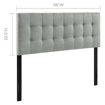 Modway Lily Adjustable Upholstered Modern Tufted Linen Headboard, Full, Gray