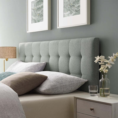 Modway Lily Adjustable Upholstered Modern Tufted Linen Headboard, Full, Gray