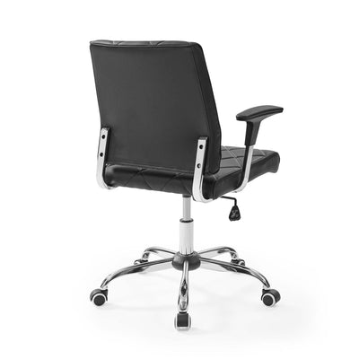 Modway Lattice Vinyl Office Chair, Adjustable from 18 to 21 Inches High, Black