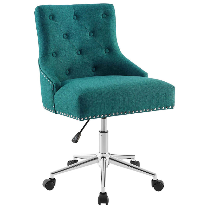 Modway Regent Tufted Button Upholstery Adjustable Office Swivel Chair, Teal