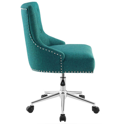 Modway Regent Tufted Button Upholstery Adjustable Office Swivel Chair, Teal