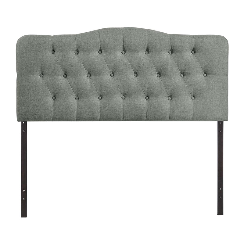 Modway Anabel Adjustable Upholstered Button Tufted Linen Headboard, Full, Gray