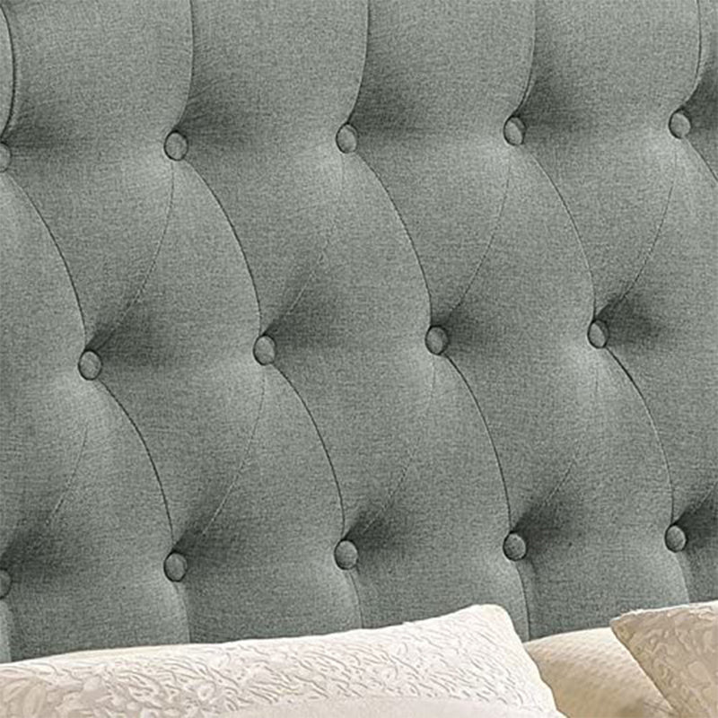 Modway Anabel Adjustable Upholstered Button Tufted Linen Headboard, Full, Gray