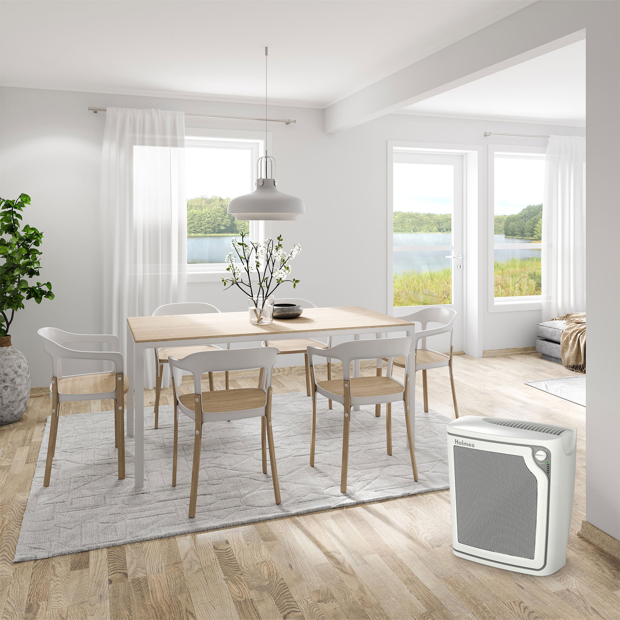 Holmes HAP8650B-NU-2 True HEPA Console Air Purifier with Quiet Operation, Black