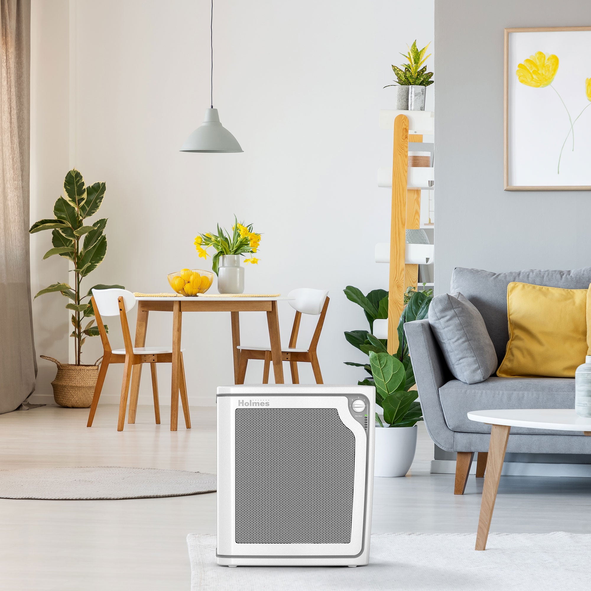 Holmes HAP8650B-NU-2 True HEPA Console Air Purifier with Quiet Operation, Black