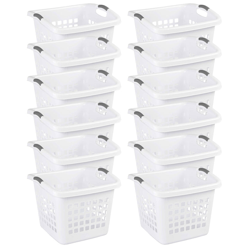 Sterilite Ultra 1.75 Bushel Plastic Laundry Basket Hamper w/ Handles (12 Pack)