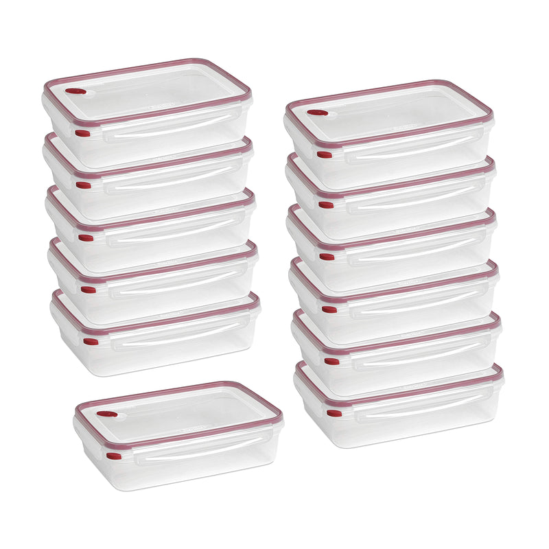 Sterilite 03426604 16 Cup Rectangle UltraSeal Food Storage Container, Red 12 Ct