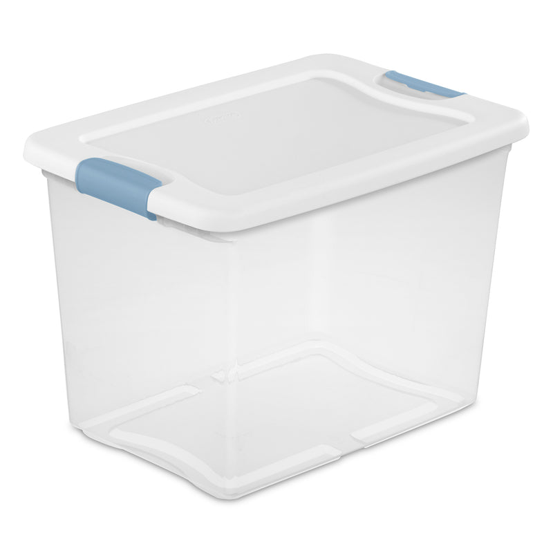 Sterilite 25 Quart Latching Storage Box, Stackable Bin with Latch Lid, 18 Pack