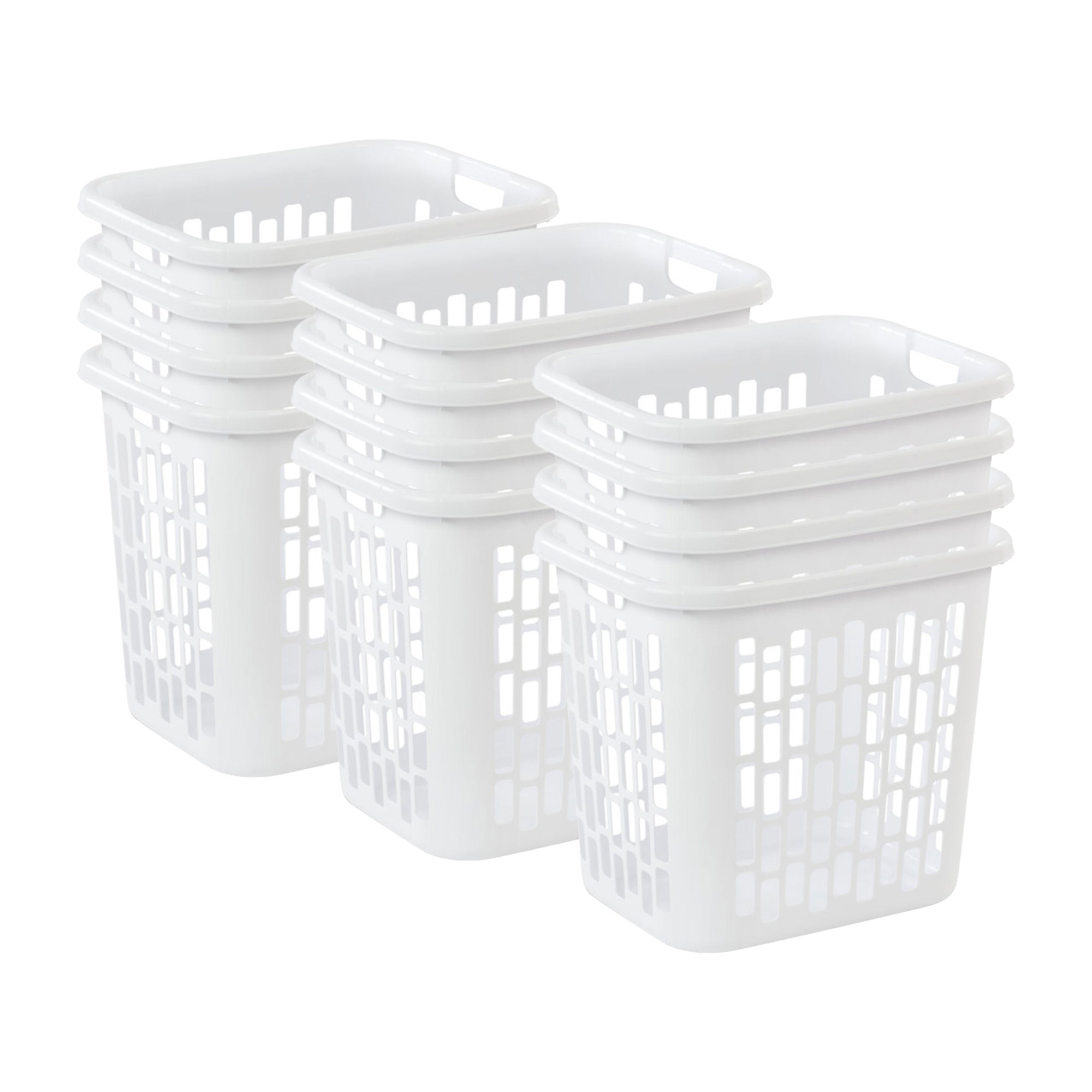 Sterilite Ultra Easy Carry Plastic Dirty Clothes Laundry Basket Hamper (12 Pack)