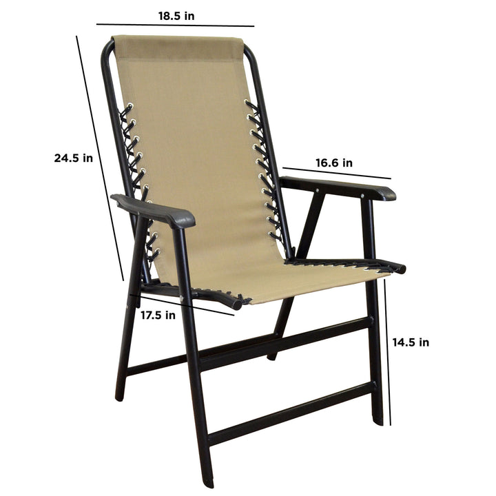 Caravan Canopy Infinity Suspension Portable Folding Sports Chair, Regular, Beige - VMInnovations