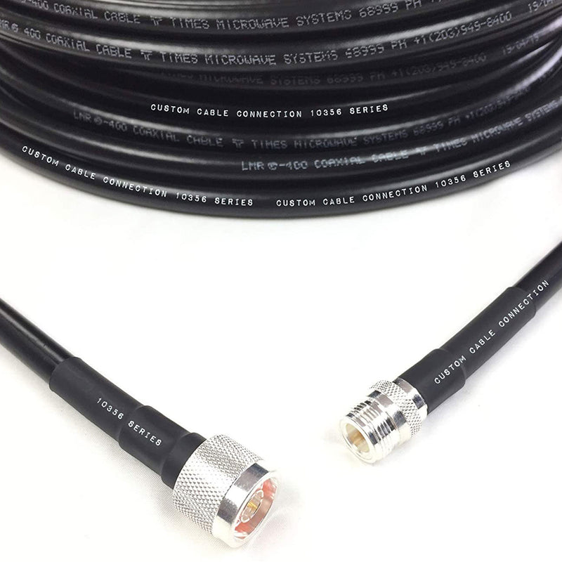 Custom Cable Connection 35 Foot Male to Female Low Loss Cable for Outdoor Use