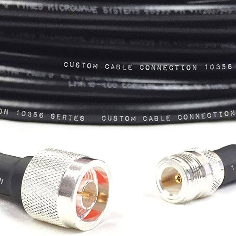 Custom Cable Connection 35 Foot Male to Female Low Loss Cable for Outdoor Use
