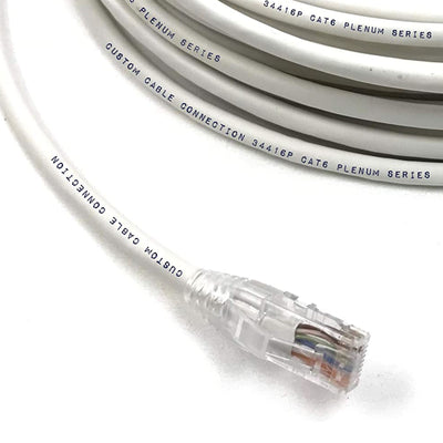 Custom Cable Connection 50 Foot 550 MHz Cat 6 Ethernet Patch Plenum Cable, White