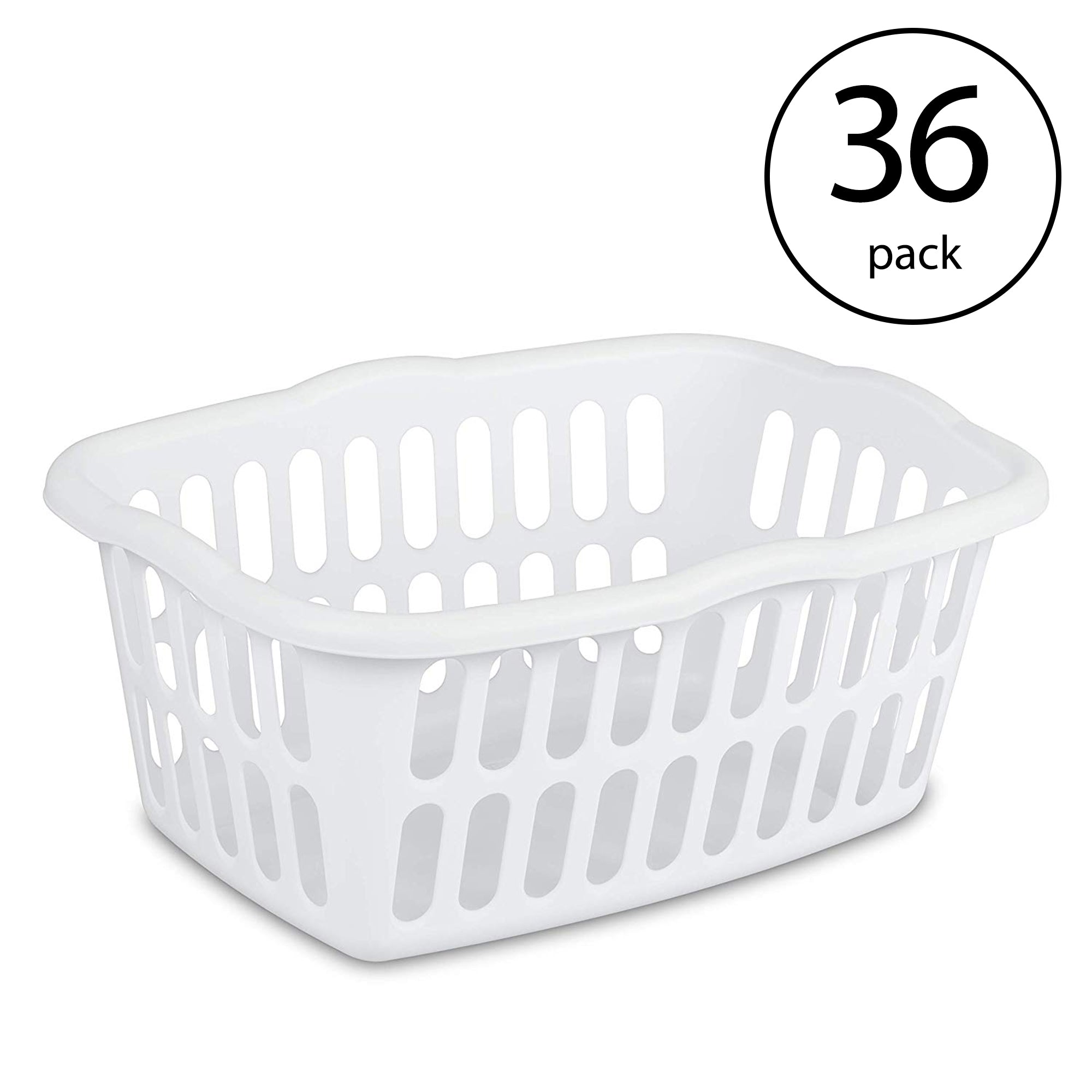 Sterilite 1.5 Bushel Plastic Clothes Laundry Basket Bin, Assorted (36 Pack) - VMInnovations