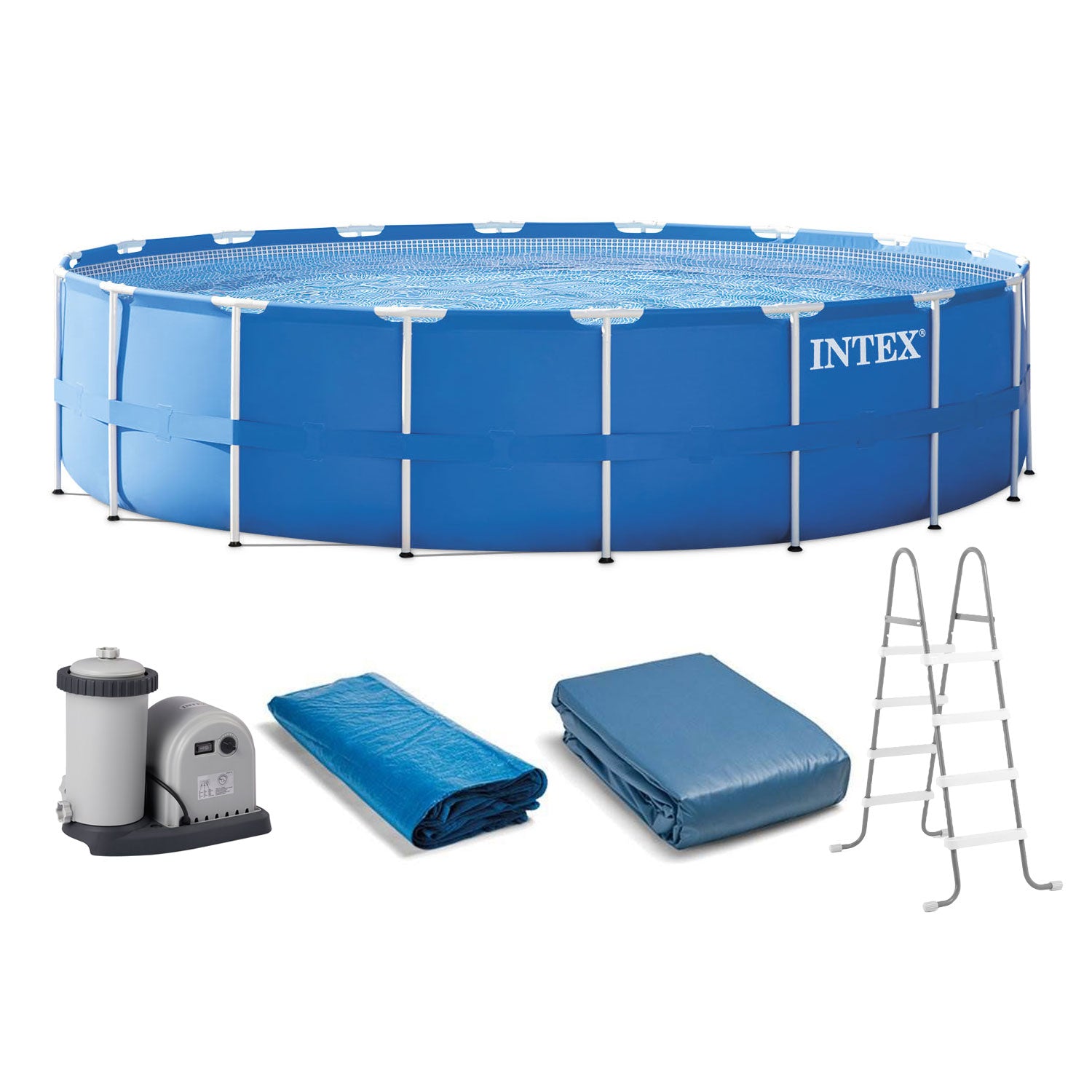 Intex 18' x 48" Metal Frame Swimming Pool Set with 1500 Pump 28251EH (Open Box)