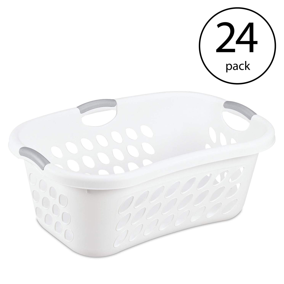 Sterilite Ultra HipHold 1.25 Bushel Plastic Clothes Laundry Basket Bin (24 Pack)