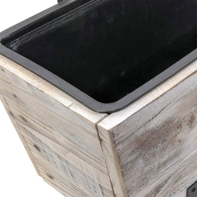 Grapevine 18.9" Wooden Rectangular Urban Garden Deck Planter Box, 2 Pack (Used)