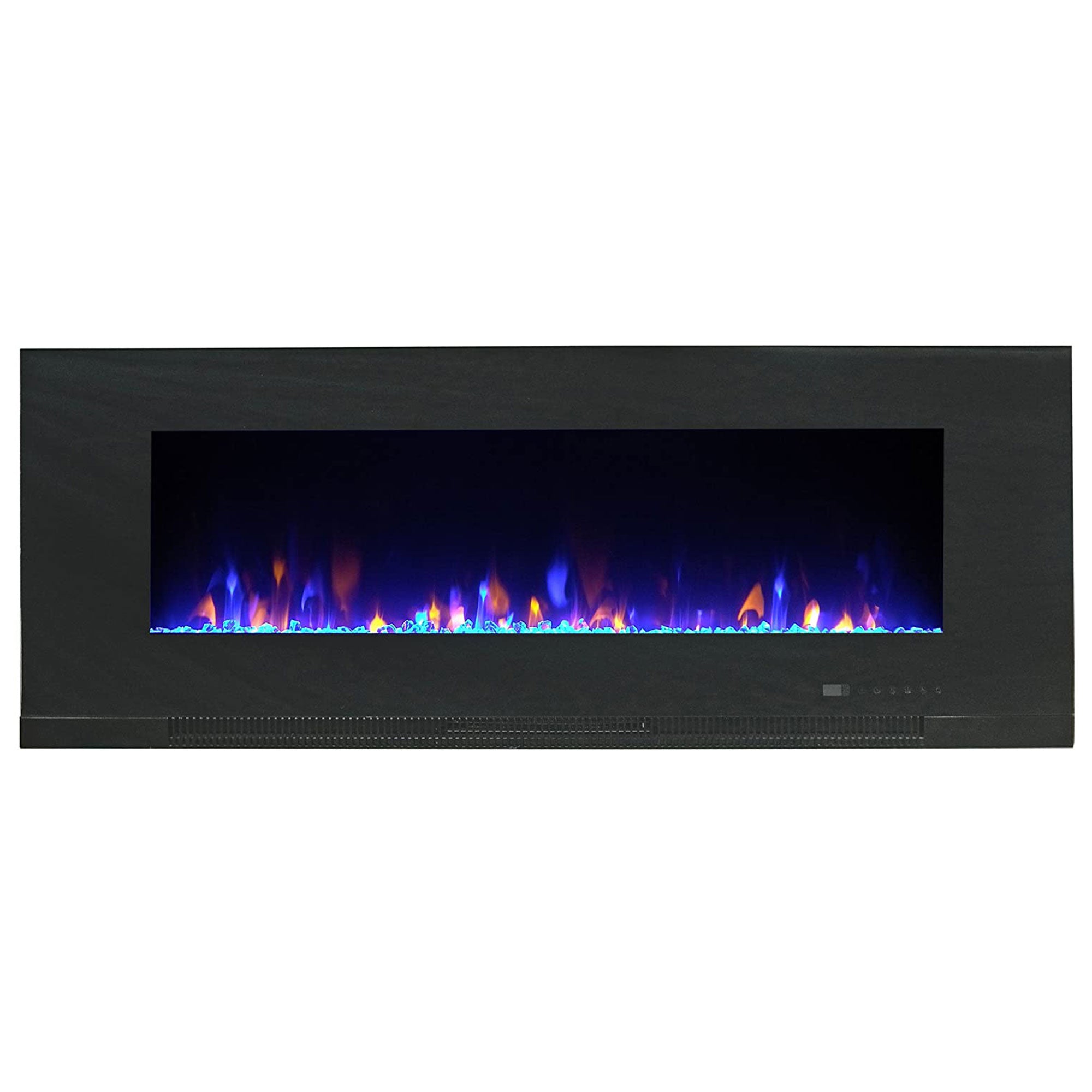 Paramount Mirage 50 Inch Wall Mounted Electric LED Flame Effect Fireplace, Black