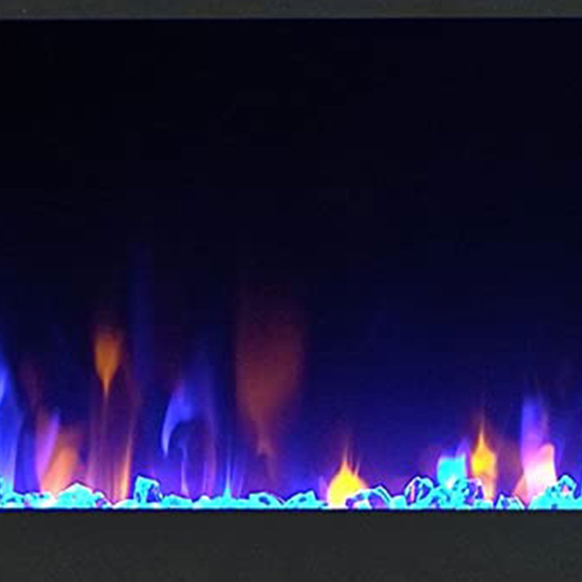 Paramount Mirage 50 Inch Wall Mounted Electric LED Flame Effect Fireplace, Black