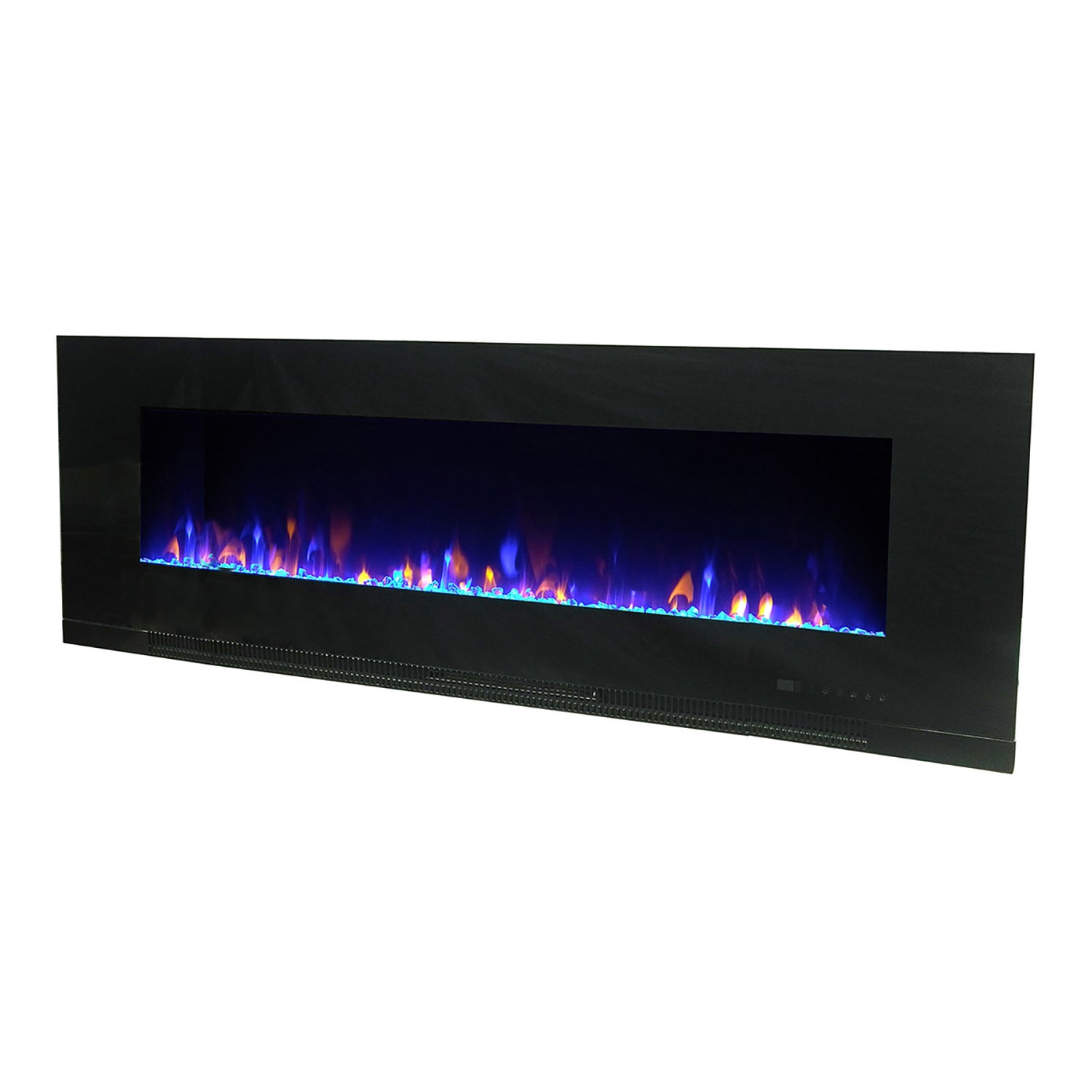 Paramount Mirage 60 Inch Wall Mounted Electric LED Flame Effect Fireplace, Black