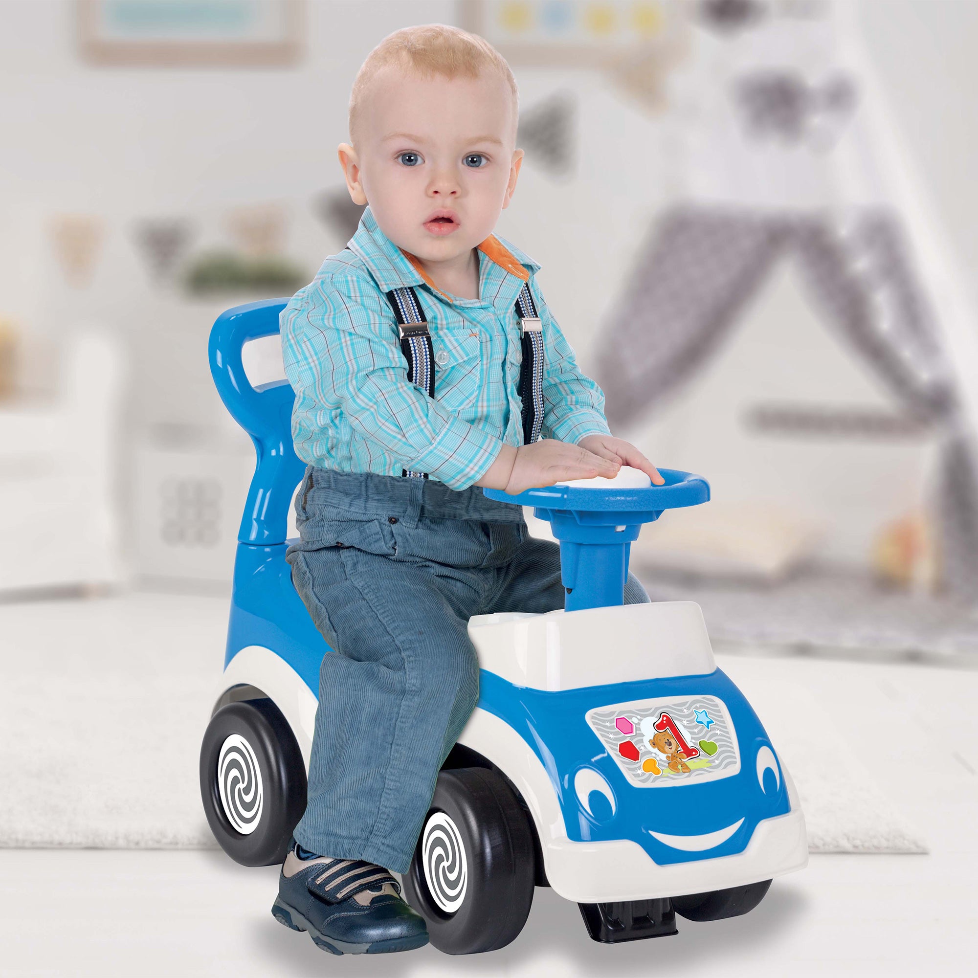 Pilsan My Cute First Car Blue Police Chief Ride On Kids Toy for Ages 18 Months+ - VMInnovations