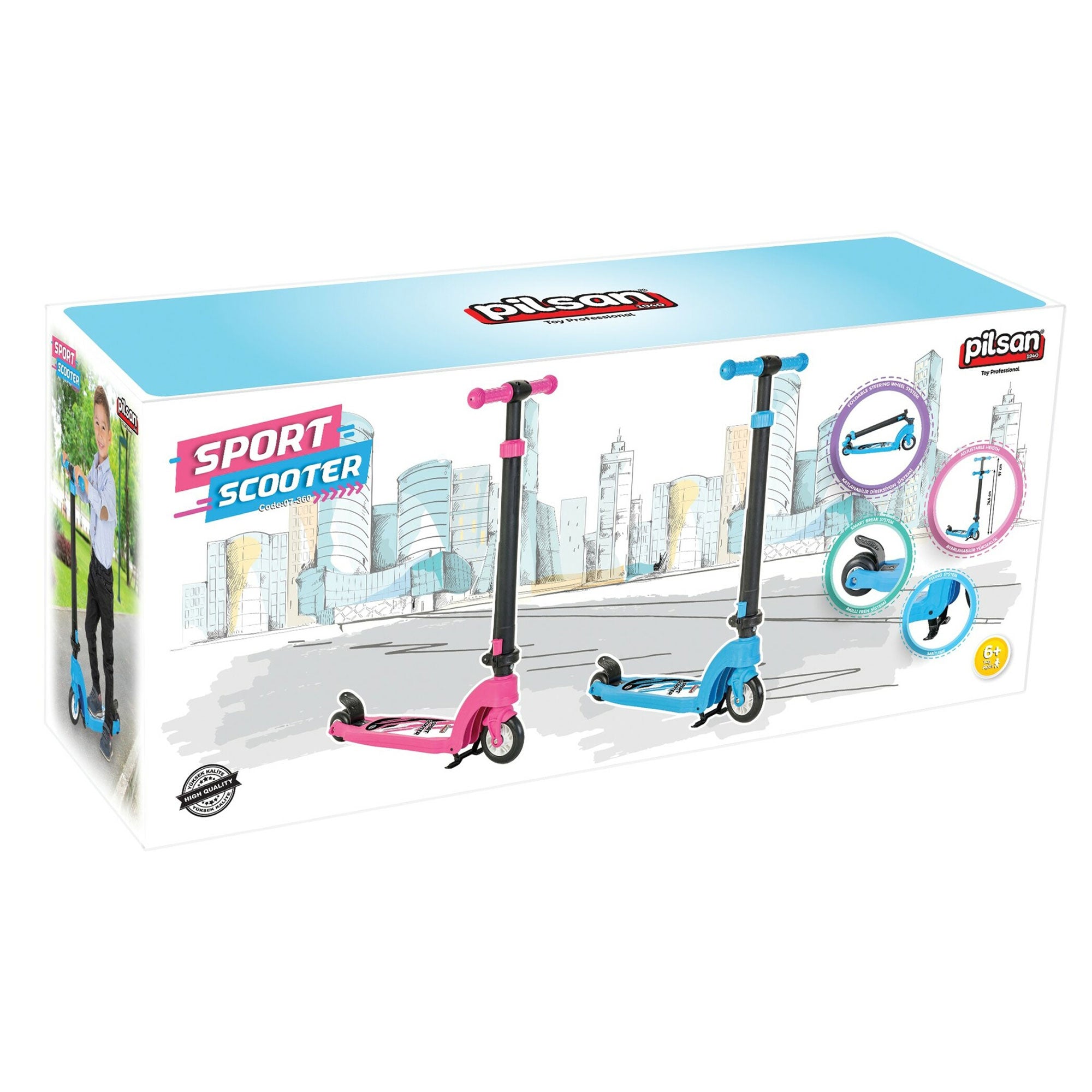 Pilsan Children's Outdoor Ride-On Toy Sport Scooter for Ages 6+, Blue (Used)