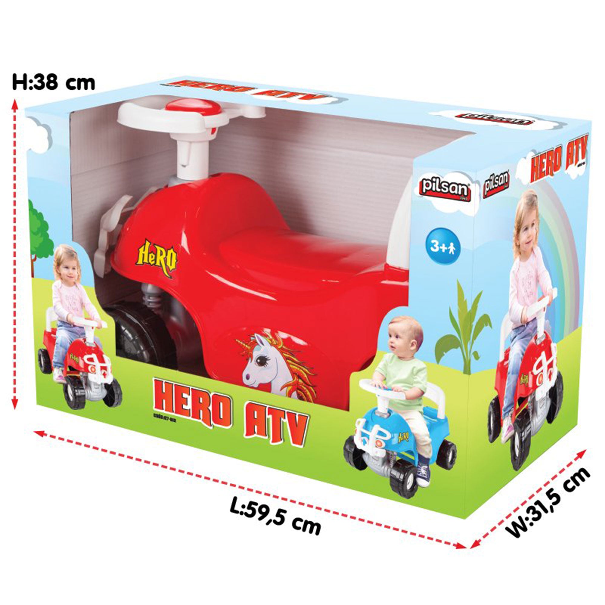 Pilsan Hero ATV Pedalless Ride On Kids Toy w/ Horn Ages 36 Months & Up,Red(Used) - VMInnovations