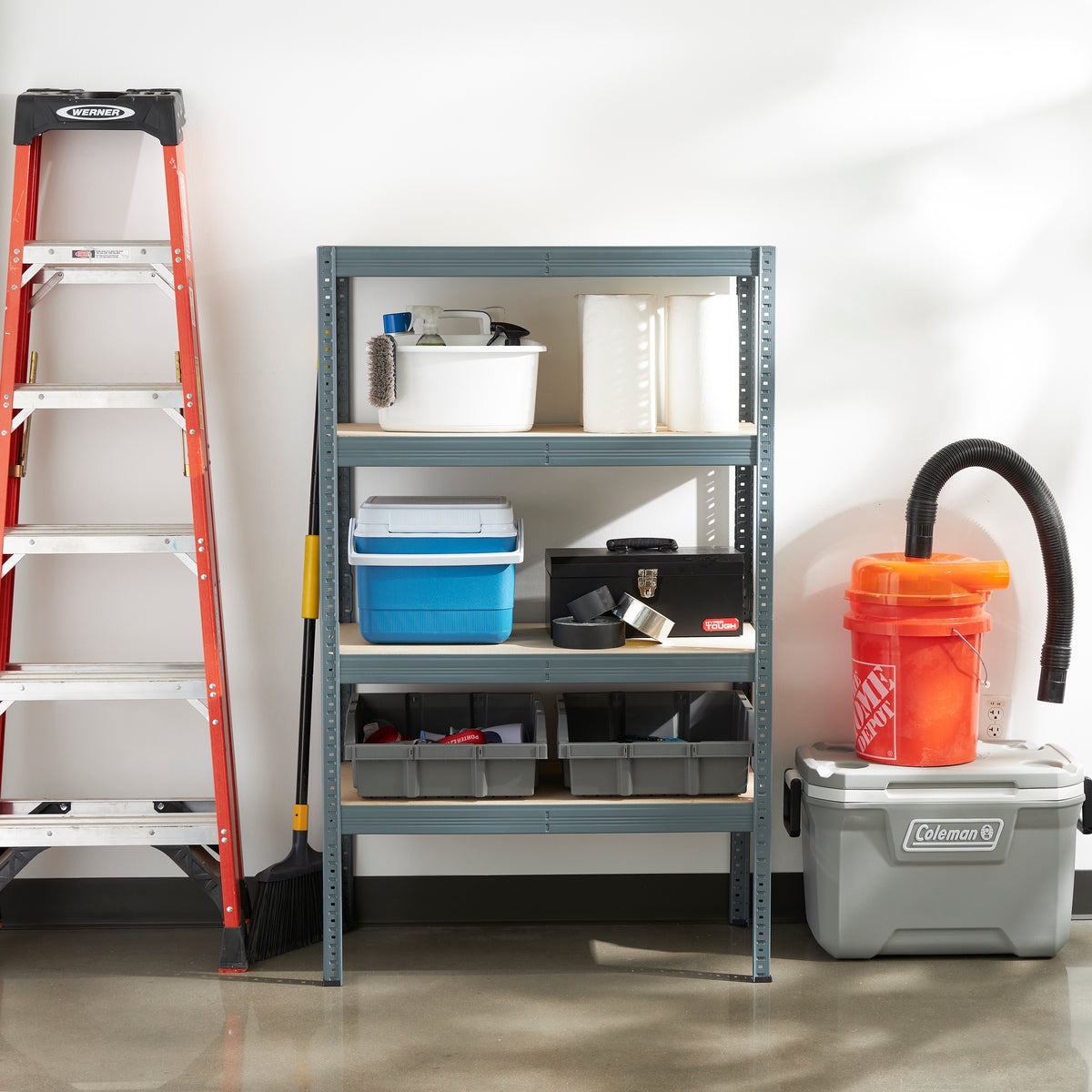Trestles 36x60" 4 Tier Adjustable Metal Shelves Garage Storage, 800 lb Capacity