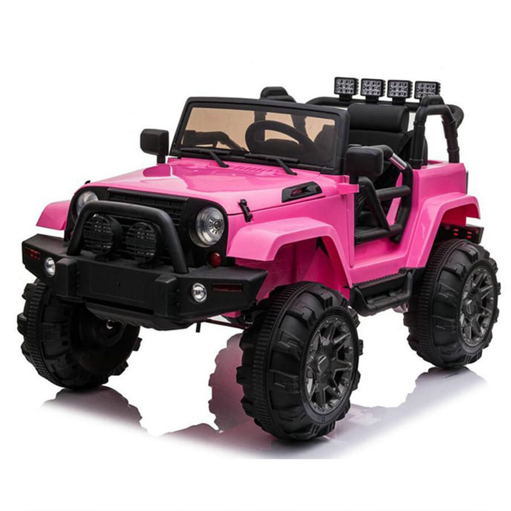 TOBBI 12V Kids Electric Battery Powered Wrangler Ride On Toy with Remote, Pink