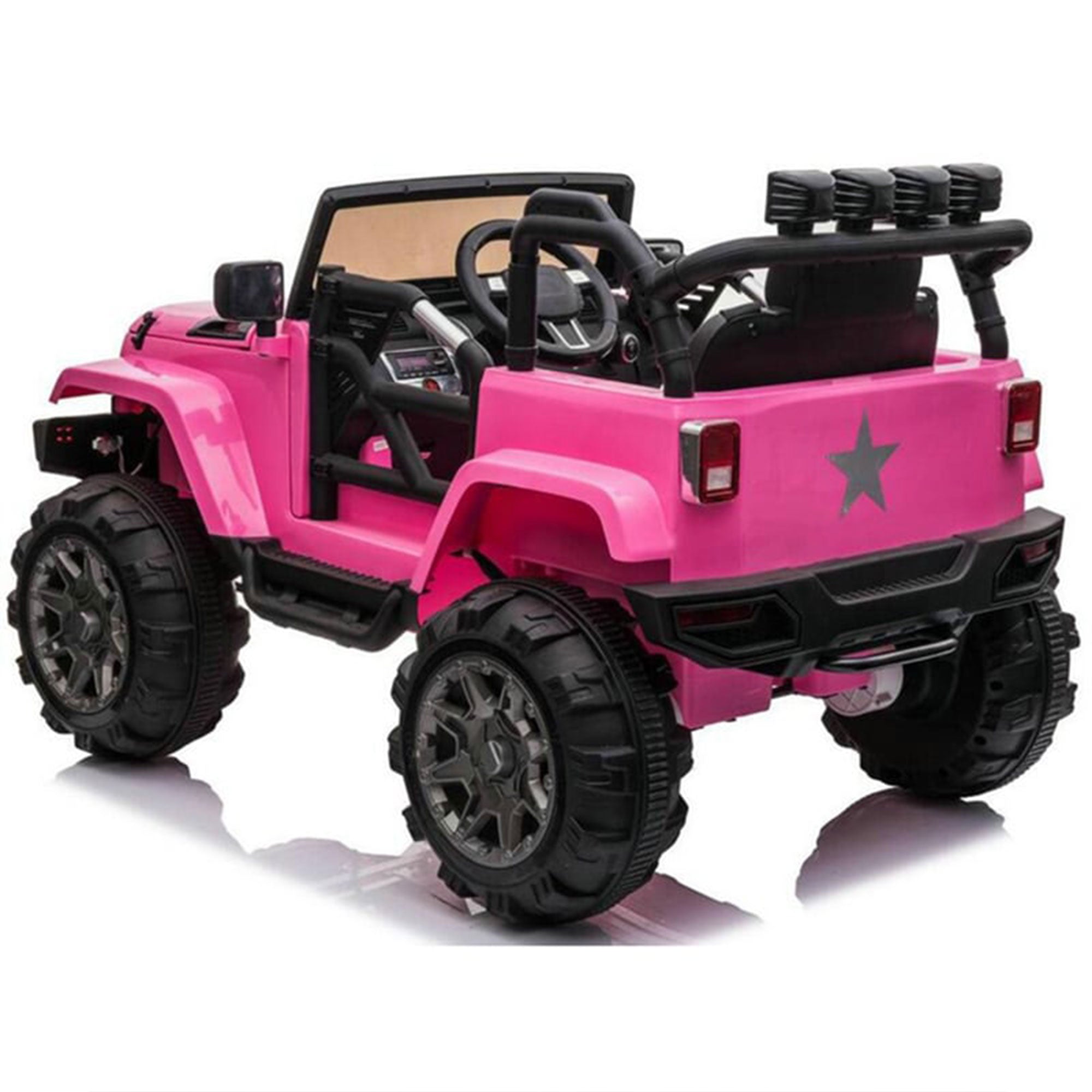 TOBBI 12V Kids Electric Battery Powered Wrangler Ride On Toy with Remote, Pink
