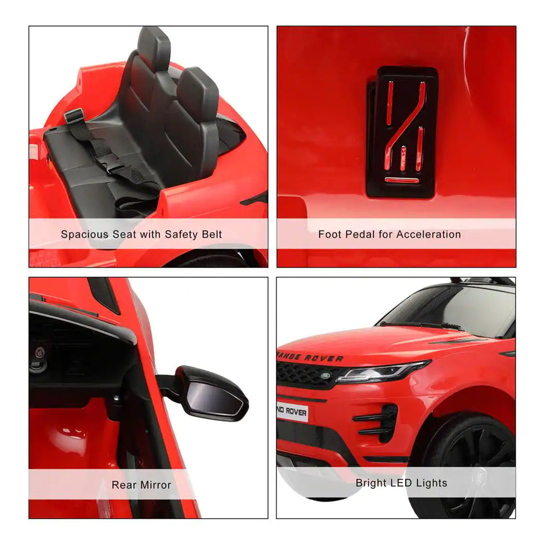 TOBBI 12V Kids Electric Battery Powered Licensed Land Rover Ride On Toy Car, Red - VMInnovations