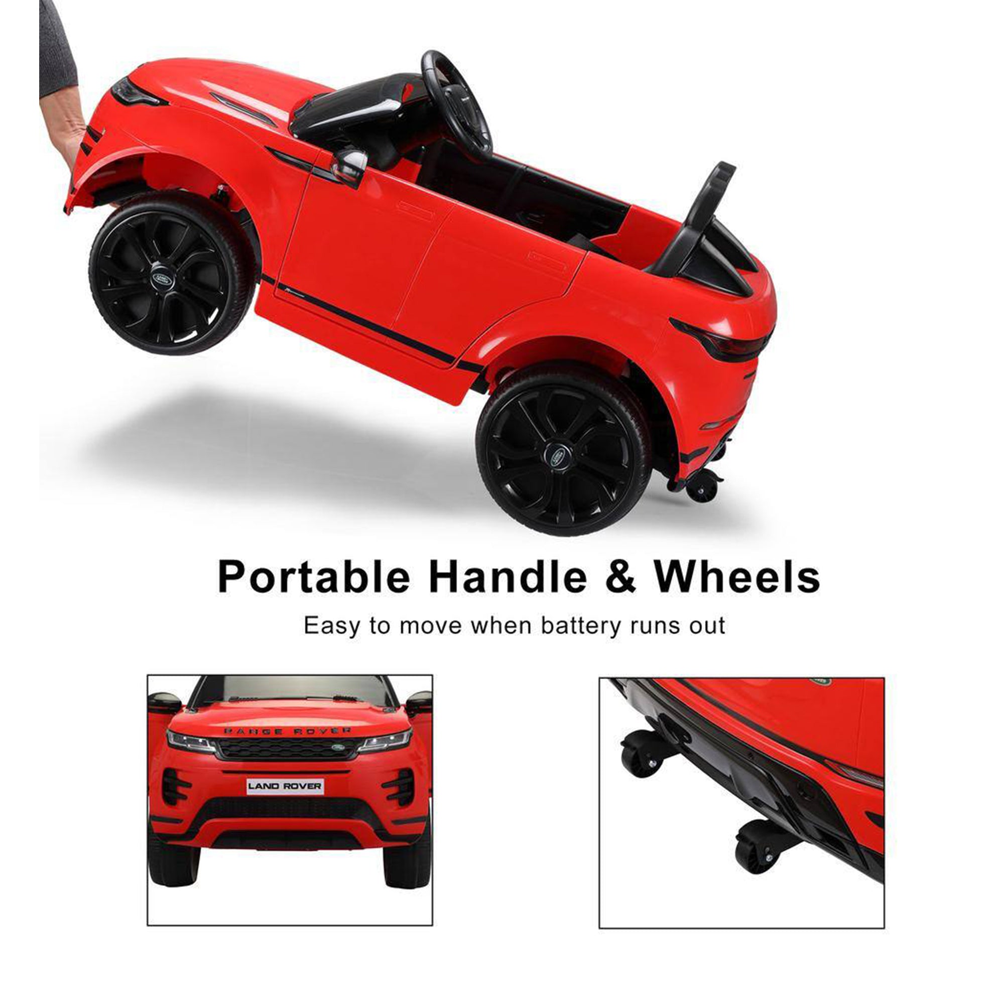 Kids Electric Battery Powered Licensed Land Rover Ride On Toy Car, Red (Used) - VMInnovations