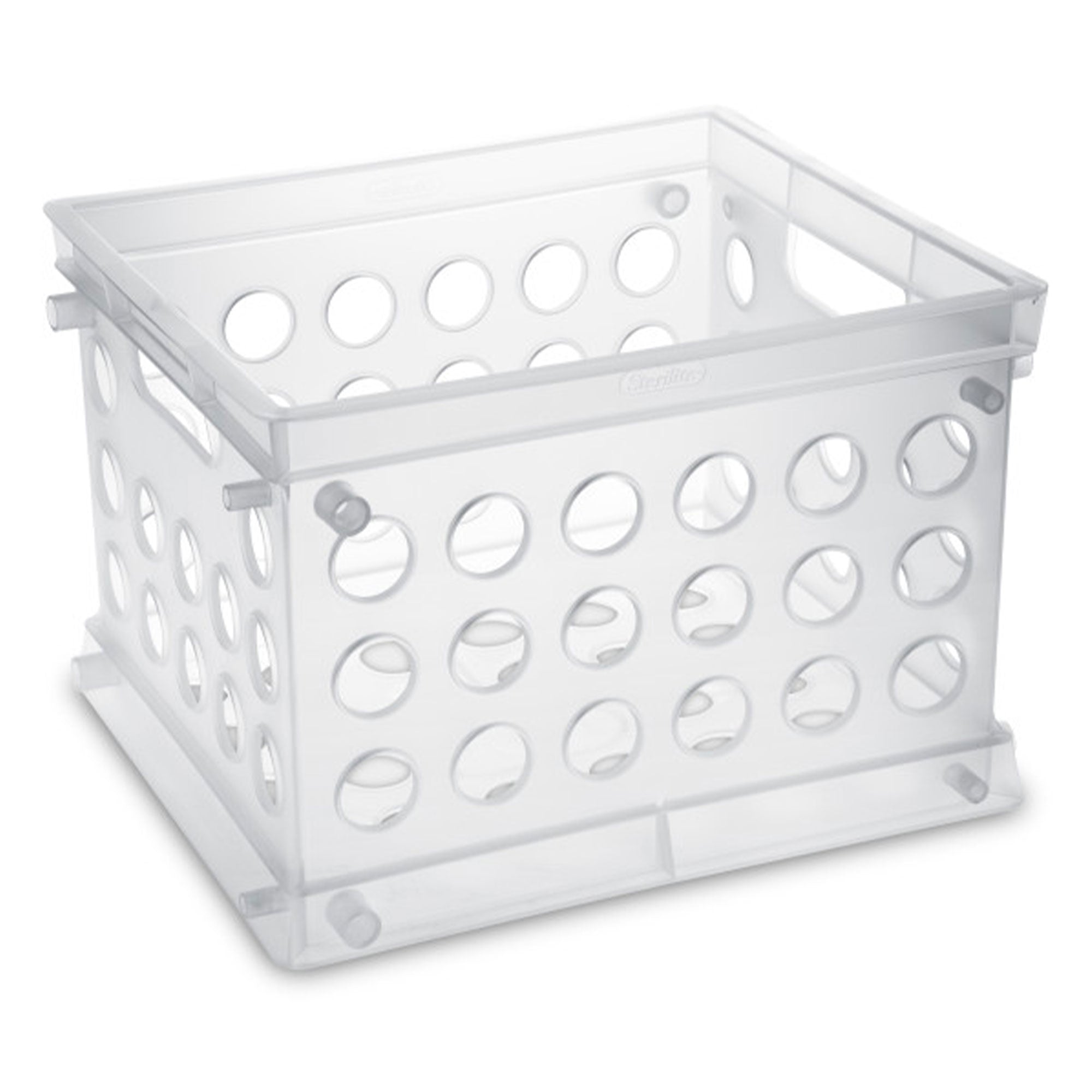 Sterilite Convenient Mini Square Small Storage Organizing Crate, Clear (24 Pack) - VMInnovations