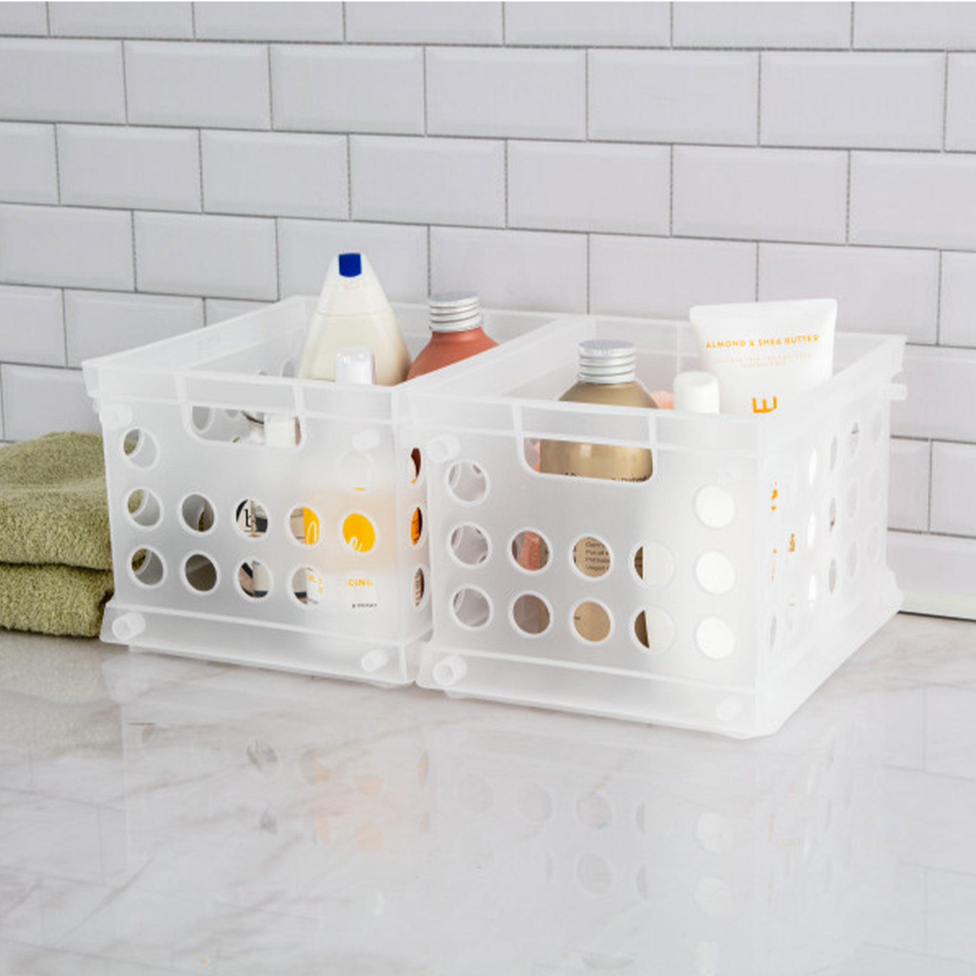 Sterilite Convenient Mini Square Small Storage Organizing Crate, Clear (12 Pack) - VMInnovations