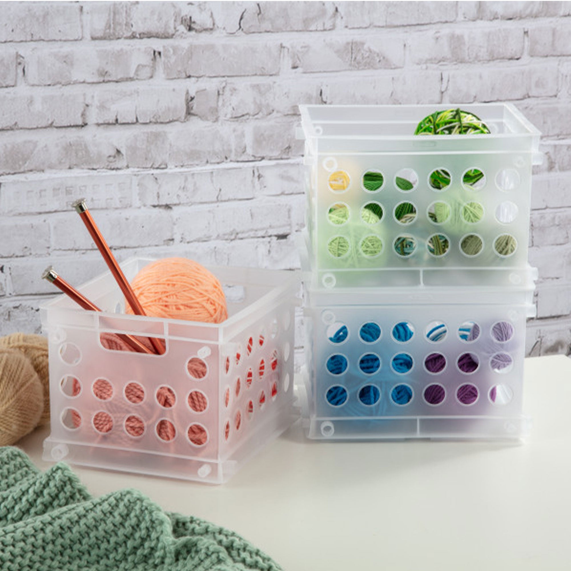 Sterilite Convenient Mini Square Small Storage Organizing Crate, Clear (12 Pack) - VMInnovations