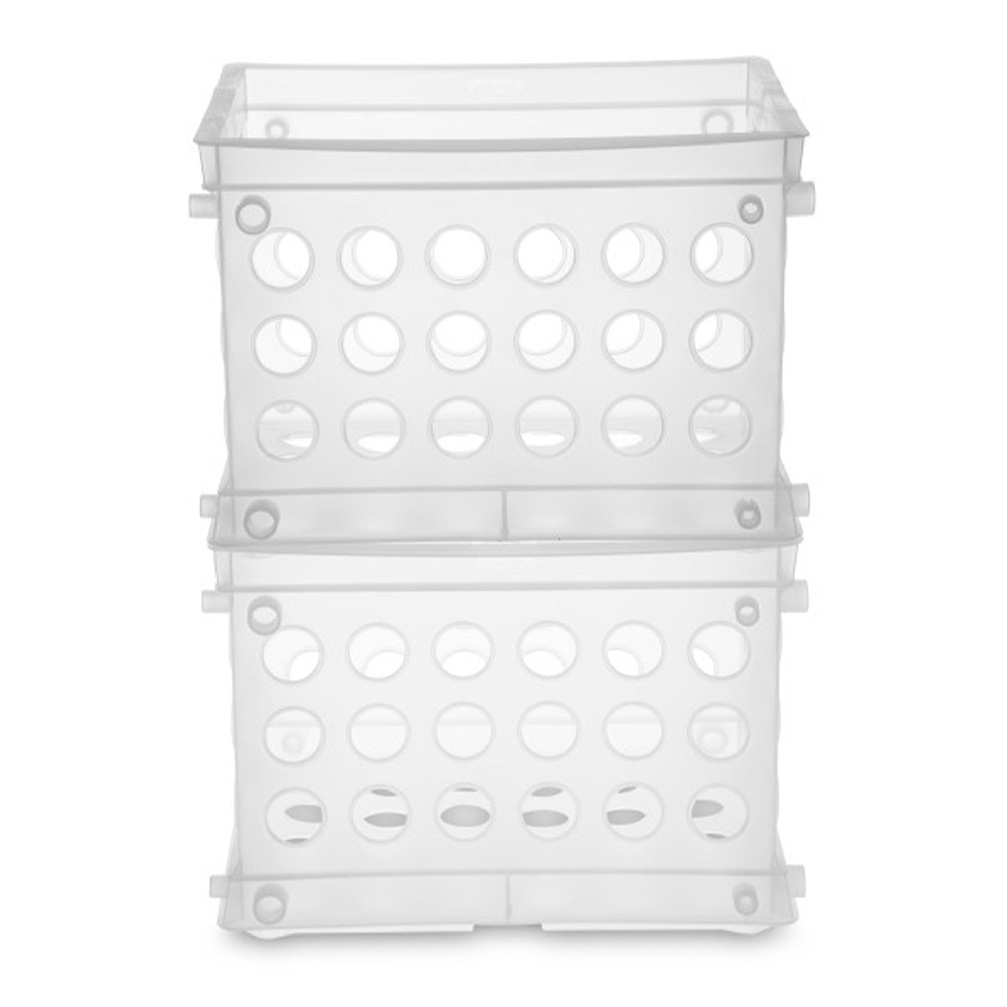 Sterilite Convenient Mini Square Small Storage Organizing Crate, Clear (12 Pack) - VMInnovations