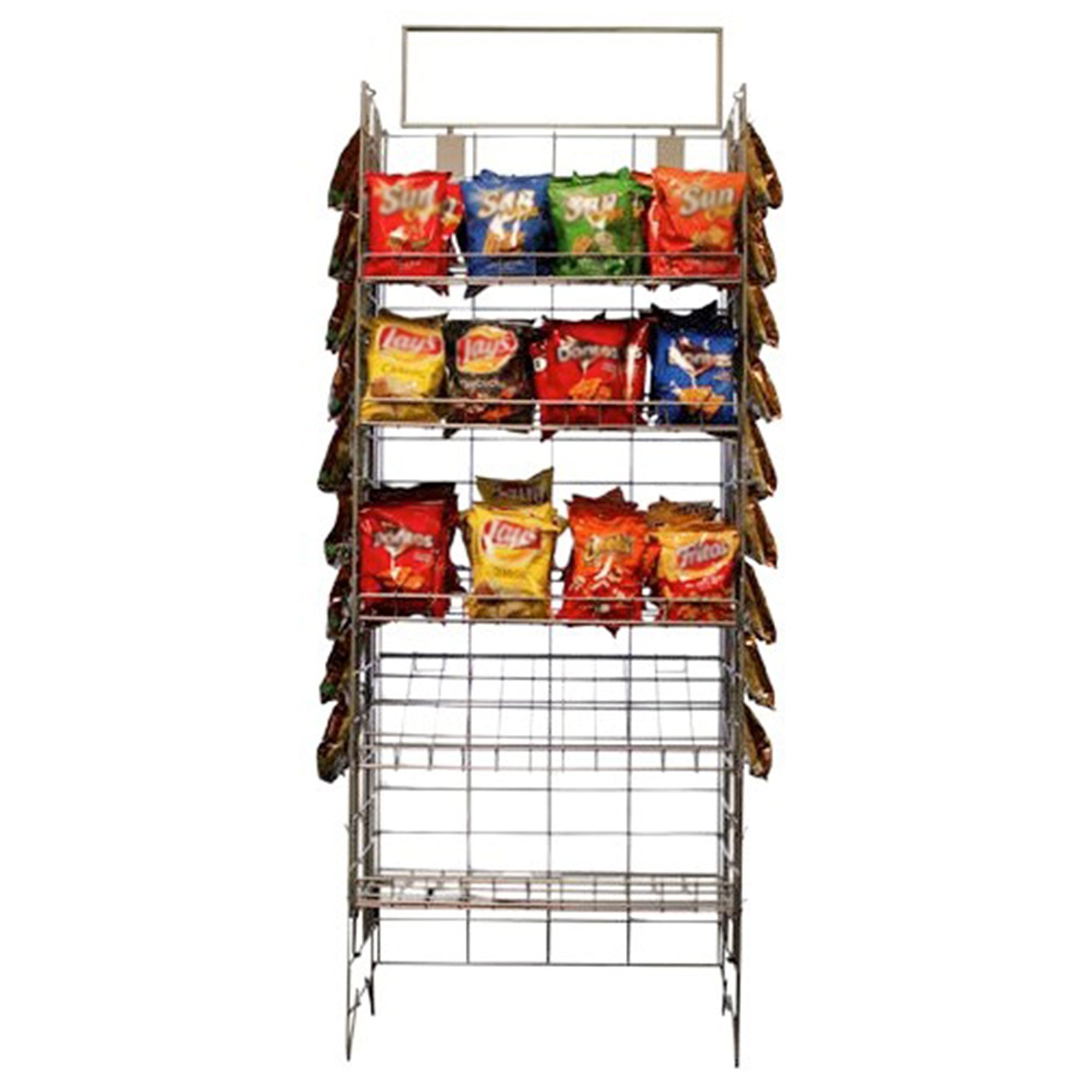 Only Garment Racks 08-407BLK Steel Potato Chip Rack with 5 Shelves and 48 Clips