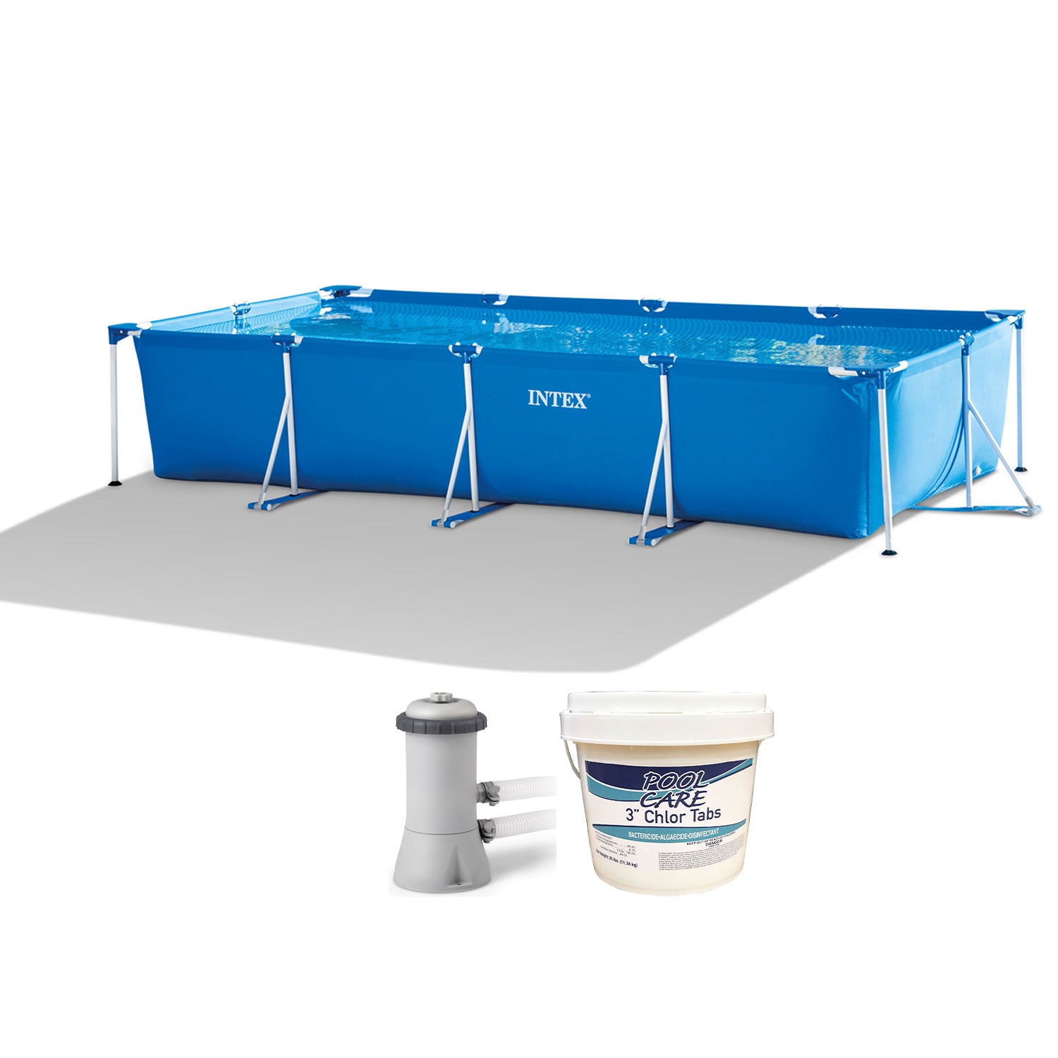 Intex 14ft x 33in Above Ground Backyard Swimming Pool w/ Filter & Chlorine Tabs