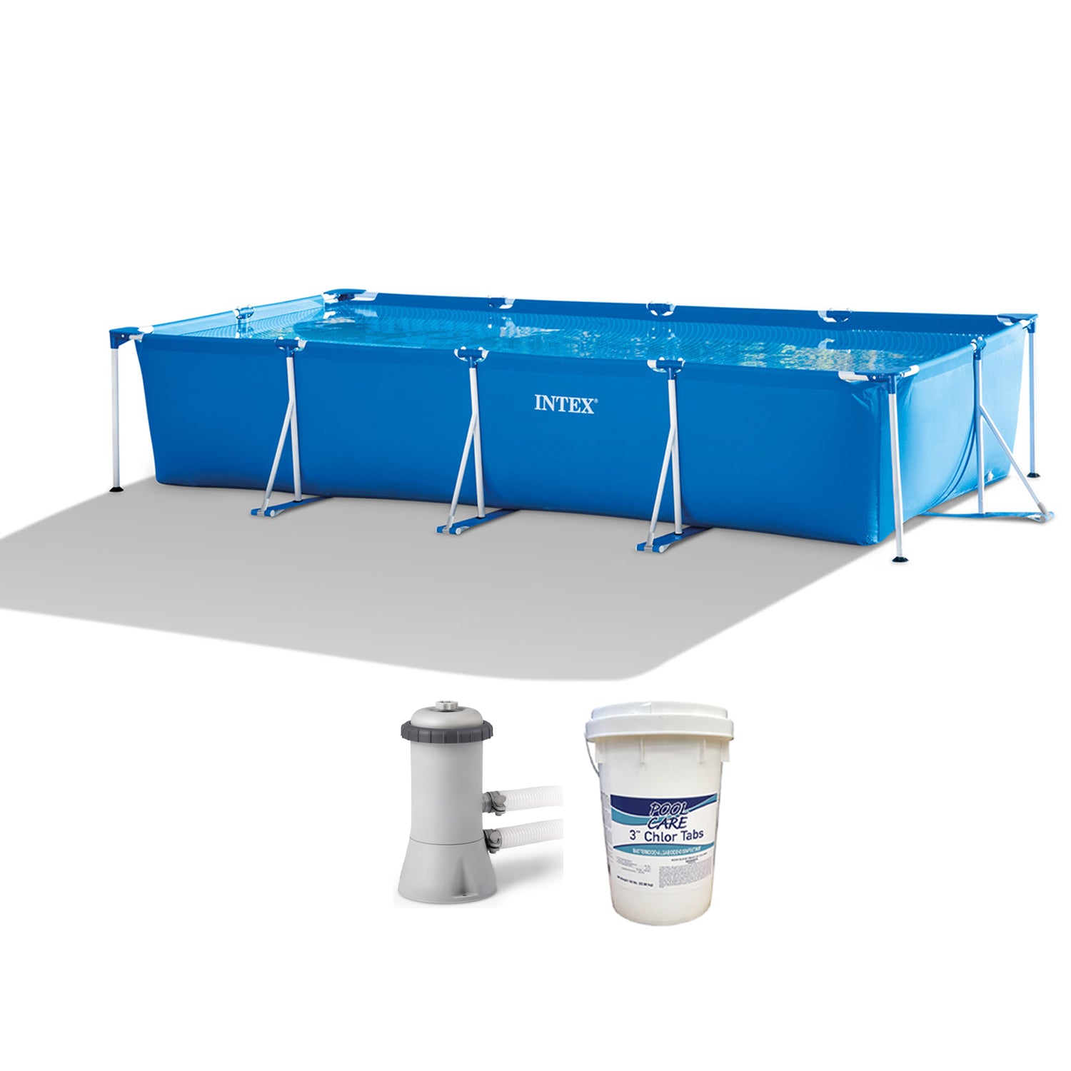 Intex 14ft x 33in Above Ground Backyard Swimming Pool w/ Filter & Chlorine Tabs - VMInnovations