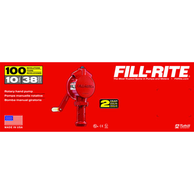 Fill-Rite Fuel Transfer Rotary Hand Pump with Hose, Suction Pipe, and Counter