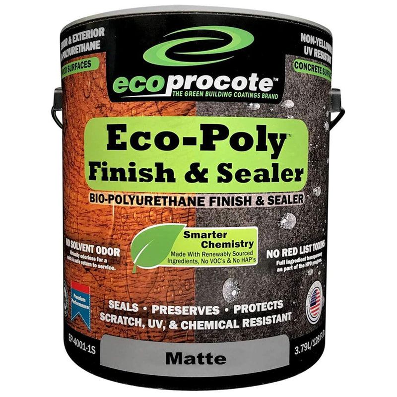 Eco-Poly Wood Floor and Concrete Finish and Sealer, 1 Gallon, Matte (Used)