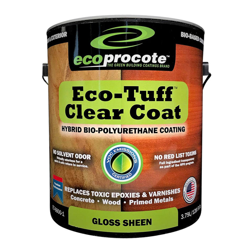 EcoProCote 1 Gal Clear Gloss Polyurethane Coat Seal - Concrete & Wood (Open Box)