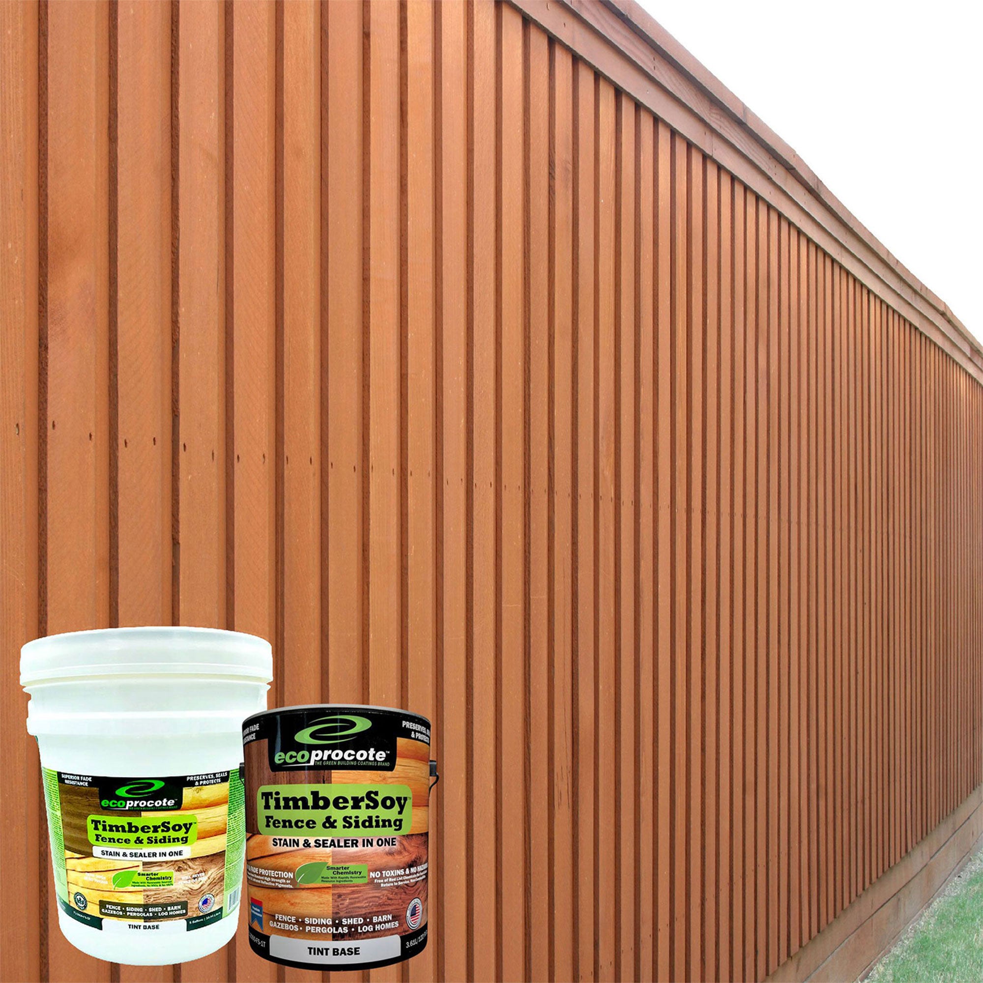 EcoProCote TimberSoy Non Toxic All in 1 Wood Stain and Sealer, Cedar, 5 Gallon