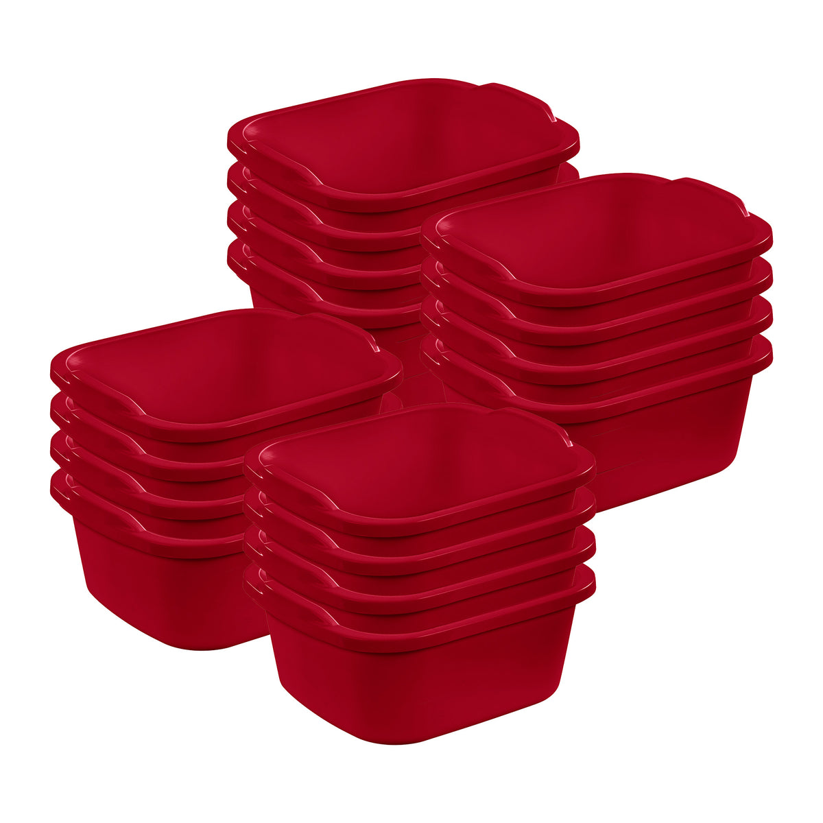 Sterilite Large Multi Function Home 12 Qt Sink Dish Washing Pan, Red (16 Pack) - VMInnovations