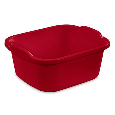 Sterilite Large Multi Function Home 12 Qt Sink Dish Washing Pan, Red (32 Pack)