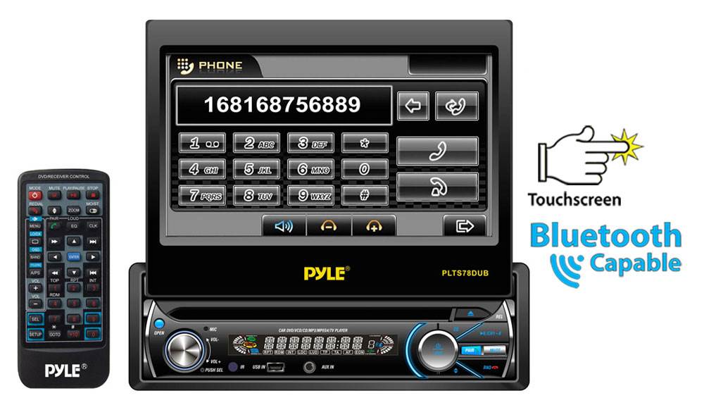 Pyle PLTS78DUB 7" TOUCH SCREEN CD/DVD/MP3 Car Player w/ AUX Receiver & Bluetooth